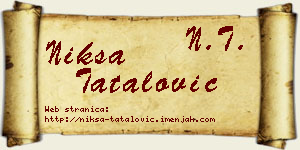 Nikša Tatalović vizit kartica
